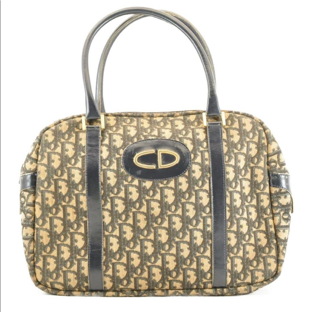 CHRISTIAN DIOR Trotter Canvas Hand Bag